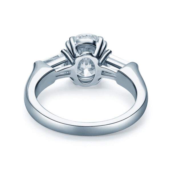 1.50 Carat Trilogy Ring with Oval Diamond and Tapered Baguettes - Image 4