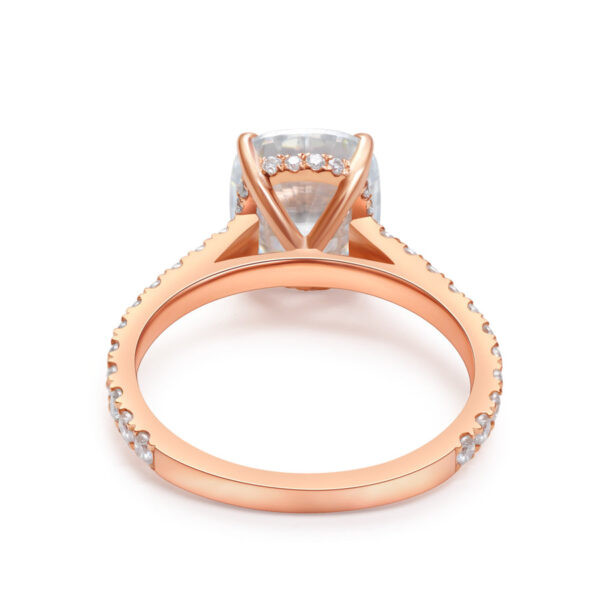 1.5 Carat Solitaire Pave Lab Grown Diamond Engagement Ring in Rose Gold - Image 4