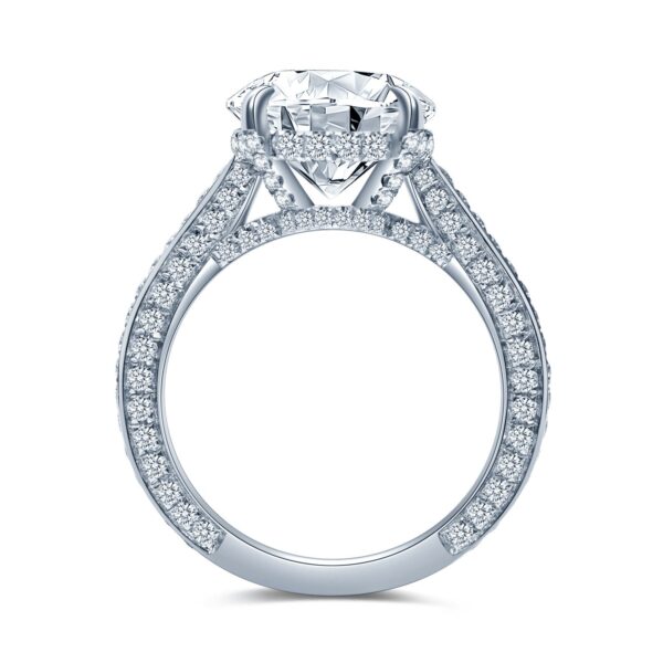 Moissanite Hidden Halo Pave Engagement Ring - Image 2