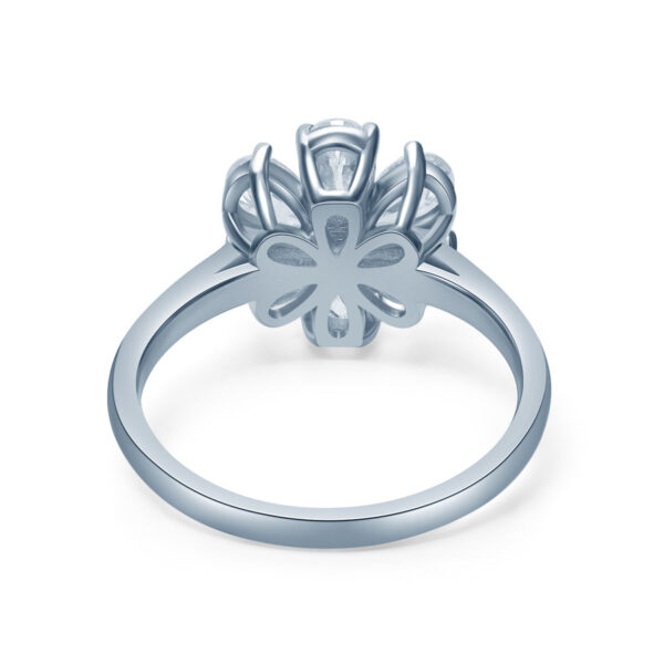 Pear Shape Lab Grown Diamond Flower Ring - Image 4