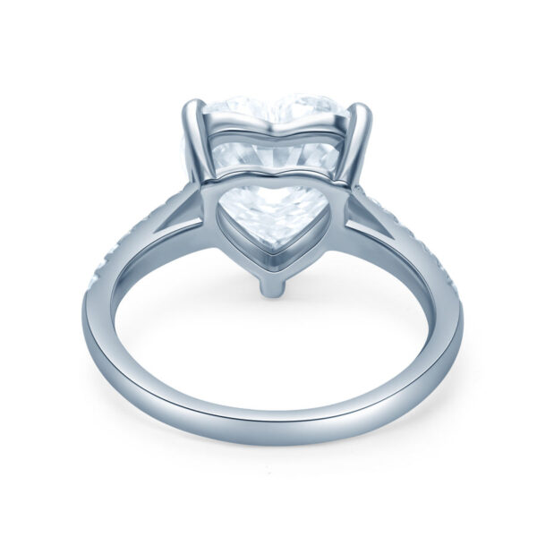 Heart Shaped Lab Grown Diamond Shoulder Set Engagement Ring - Image 4