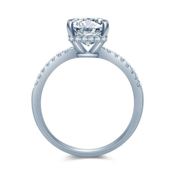 Princess Cut Hidden Halo Lab Grown Diamond Engagement Rings - Image 2