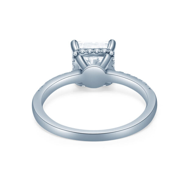 Princess Cut Hidden Halo Lab Grown Diamond Engagement Rings - Image 4