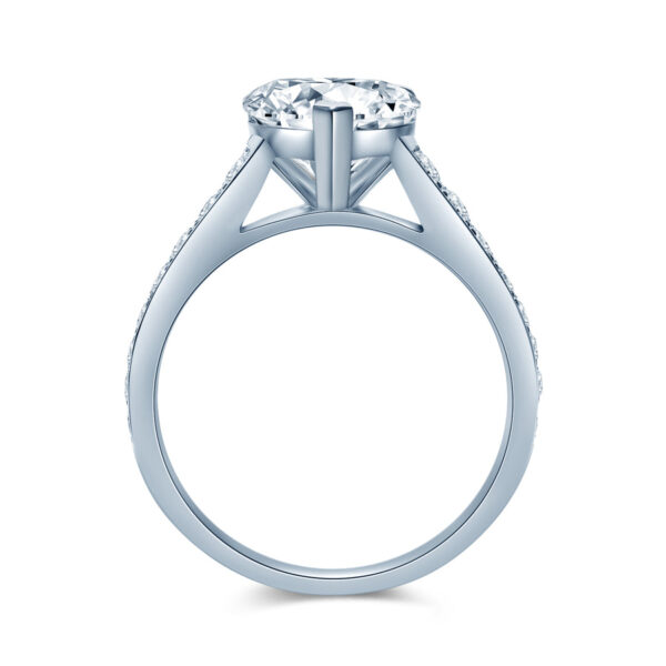 Heart Shape Lab Grown Diamond Channel Set Engagement Ring - Image 2