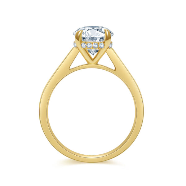 Oval Cut White Gold Band Solitaire Ring - Image 2