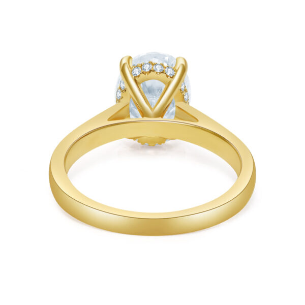 Oval Cut White Gold Band Solitaire Ring - Image 4