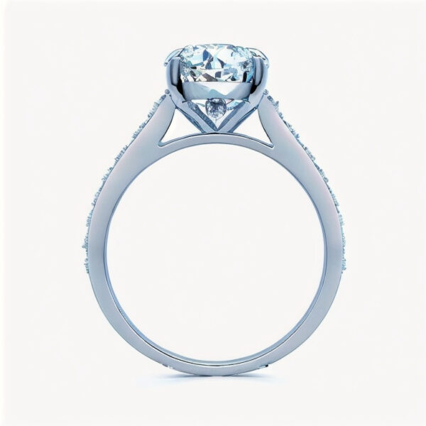 Cushion Shape Diamond Channel Engagement Rings - Image 3