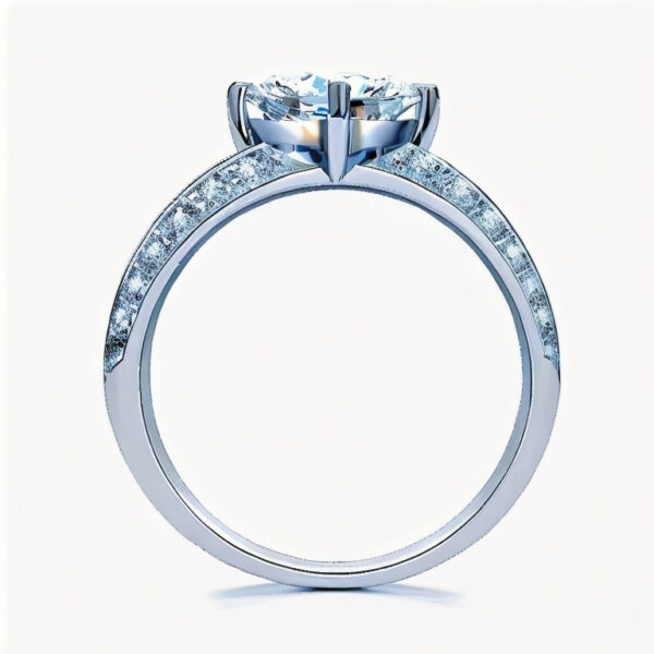 Two Layer Accented Lab Grown Diamond Engagement Ring - Image 3