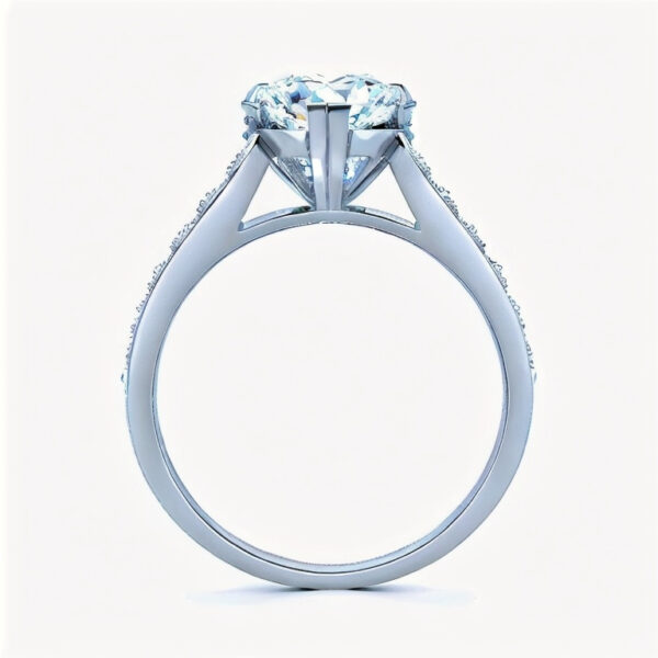 Heart Shape Lab Grown Diamond Channel Set Engagement Ring - Image 3