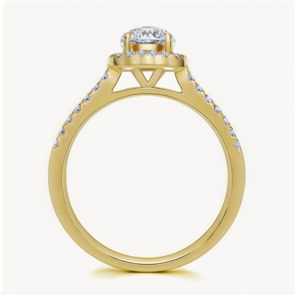 Sparkle Lab Grown Diamond With Halo Style Engagement Ring - Image 3