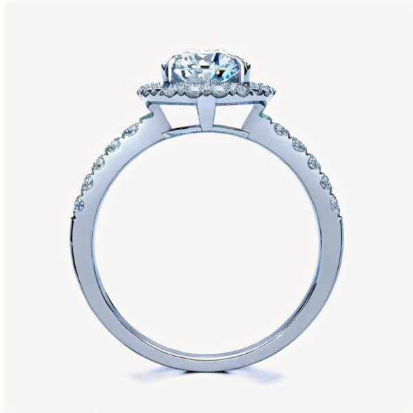 Cushion Cut 1.55 Ct Simulated Diamond Engagement Ring - Image 3