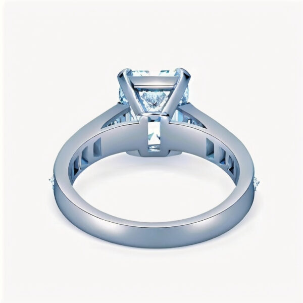 Brillar Emerald Cut Smaragd Rail Arm Ring - Image 4