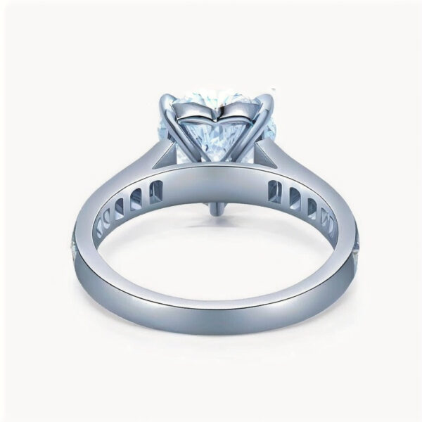 Heart Shape Lab Grown Diamond Channel Set Engagement Ring - Image 4