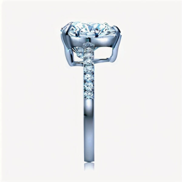 Heart Shaped Lab Grown Diamond Shoulder Set Engagement Ring - Image 2