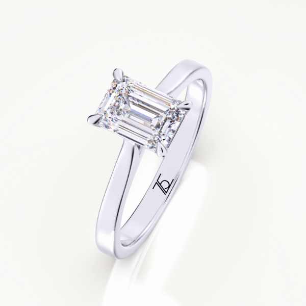 Emerald Lab Grown Diamond 14K Gold Solitaire Ring