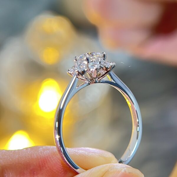 GIA Lab Grown Diamond Flower Engagement Rings - Image 3