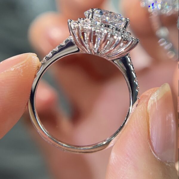 Halo Snowflake Lab Grown Diamond Engagement Rings - Image 4