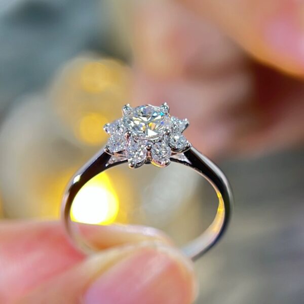 GIA Lab Grown Diamond Flower Engagement Rings - Image 2