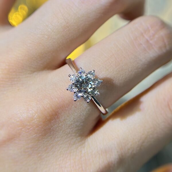 GIA Lab Grown Diamond Flower Engagement Rings - Image 4