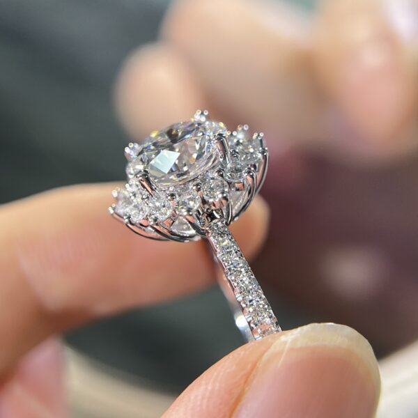 Halo Snowflake Lab Grown Diamond Engagement Rings - Image 3